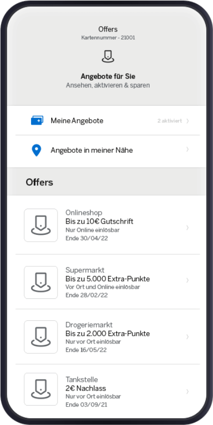 App-Ansicht Amex Offers